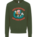 Wakeboarder Water Sports Wakeboarding Kids Sweatshirt Jumper Forest Green