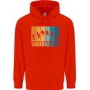 Wakeboarder Water Sports Wakeboarding Mens 80% Cotton Hoodie Bright Red