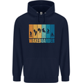 Wakeboarder Water Sports Wakeboarding Mens 80% Cotton Hoodie Navy Blue