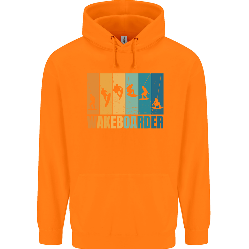 Wakeboarder Water Sports Wakeboarding Mens 80% Cotton Hoodie Orange