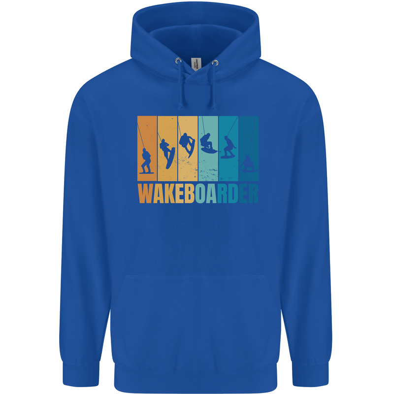 Wakeboarder Water Sports Wakeboarding Mens 80% Cotton Hoodie Royal Blue