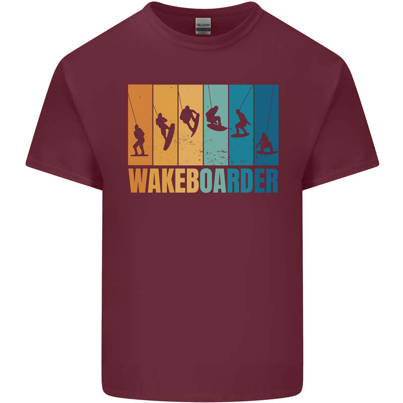 Wakeboarder Water Sports Wakeboarding Mens Cotton T-Shirt Tee Top Maroon