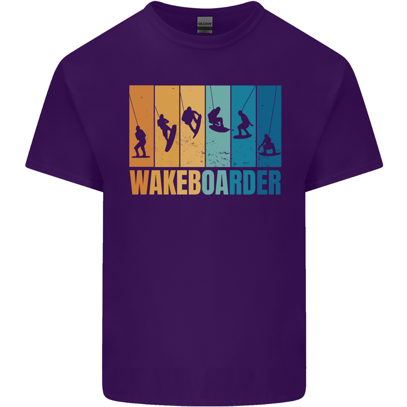 Wakeboarder Water Sports Wakeboarding Mens Cotton T-Shirt Tee Top Purple