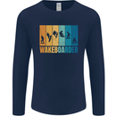 Wakeboarder Water Sports Wakeboarding Mens Long Sleeve T-Shirt Navy Blue