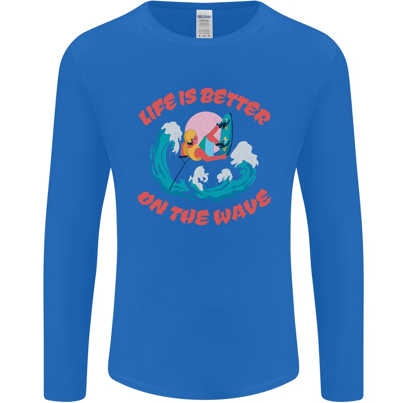 Wakeboarder Water Sports Wakeboarding Mens Long Sleeve T-Shirt Royal Blue