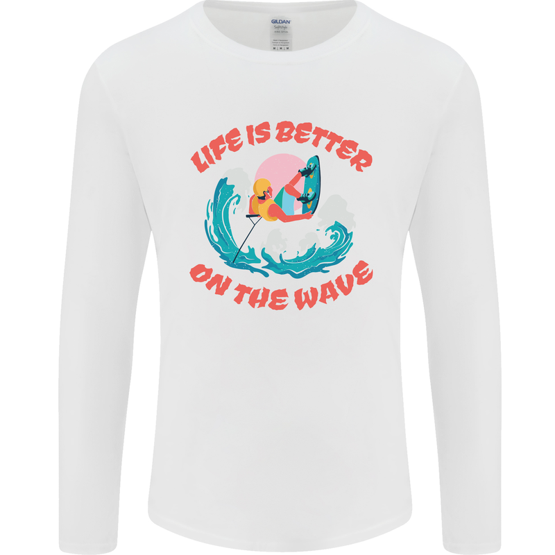 Wakeboarder Water Sports Wakeboarding Mens Long Sleeve T-Shirt White
