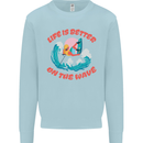 Wakeboarder Water Sports Wakeboarding Mens Sweatshirt Jumper Light Blue