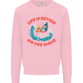 Wakeboarder Water Sports Wakeboarding Mens Sweatshirt Jumper Light Pink