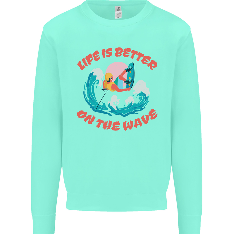 Wakeboarder Water Sports Wakeboarding Mens Sweatshirt Jumper Peppermint