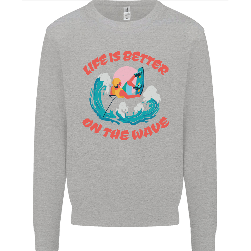 Wakeboarder Water Sports Wakeboarding Mens Sweatshirt Jumper Sports Grey