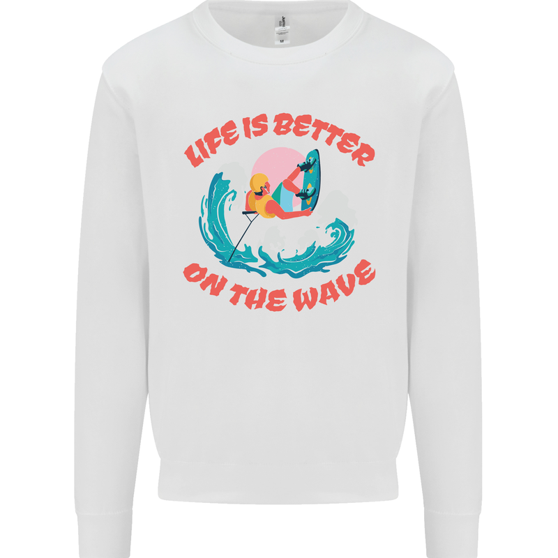 Wakeboarder Water Sports Wakeboarding Mens Sweatshirt Jumper White