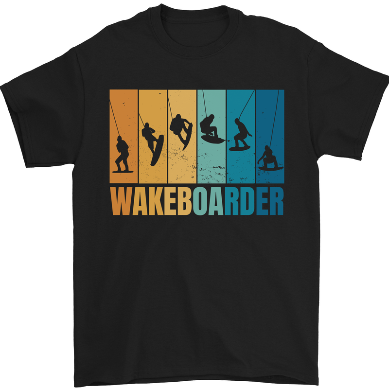 Wakeboarder Water Sports Wakeboarding Mens T-Shirt Cotton Gildan Black