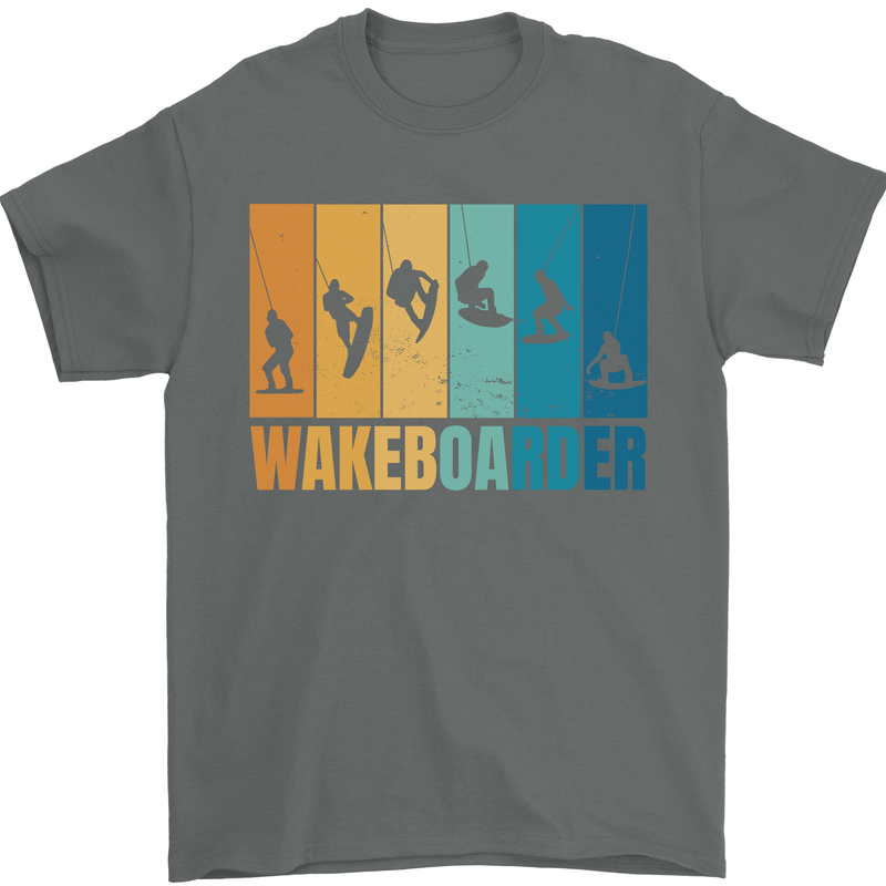 Wakeboarder Water Sports Wakeboarding Mens T-Shirt Cotton Gildan Charcoal