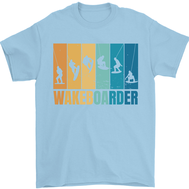 Wakeboarder Water Sports Wakeboarding Mens T-Shirt Cotton Gildan Light Blue