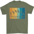 Wakeboarder Water Sports Wakeboarding Mens T-Shirt Cotton Gildan Military Green