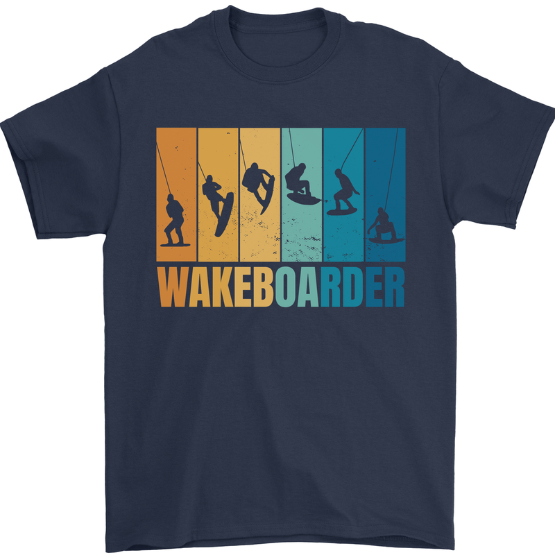 Wakeboarder Water Sports Wakeboarding Mens T-Shirt Cotton Gildan Navy Blue