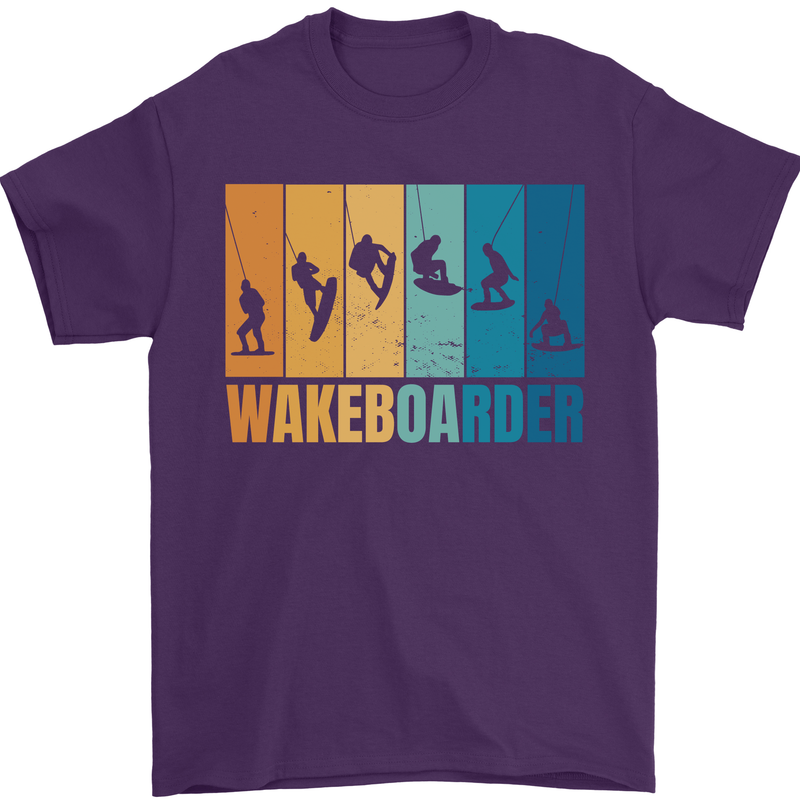 Wakeboarder Water Sports Wakeboarding Mens T-Shirt Cotton Gildan Purple