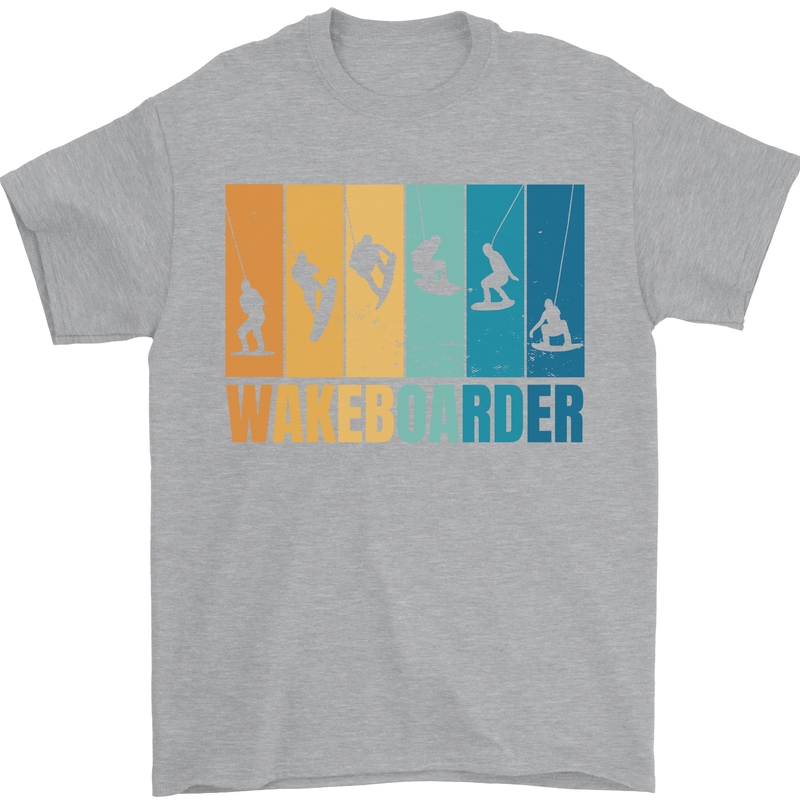 Wakeboarder Water Sports Wakeboarding Mens T-Shirt Cotton Gildan Sports Grey