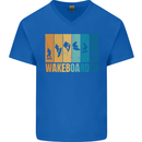 Wakeboarder Water Sports Wakeboarding Mens V-Neck Cotton T-Shirt Royal Blue
