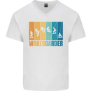 Wakeboarder Water Sports Wakeboarding Mens V-Neck Cotton T-Shirt White