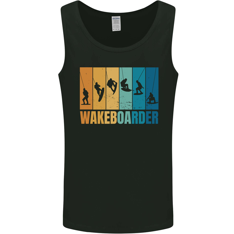 Wakeboarder Water Sports Wakeboarding Mens Vest Tank Top Black