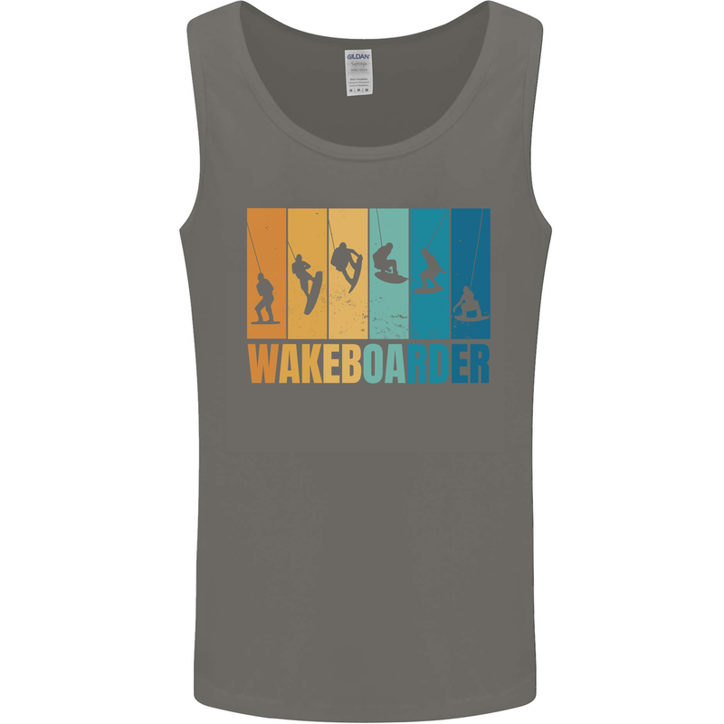 Wakeboarder Water Sports Wakeboarding Mens Vest Tank Top Charcoal