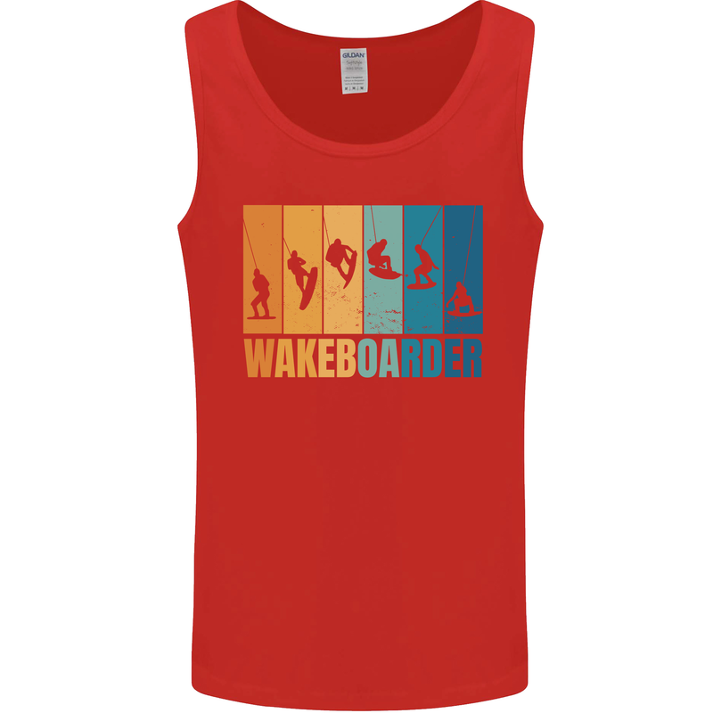 Wakeboarder Water Sports Wakeboarding Mens Vest Tank Top Red