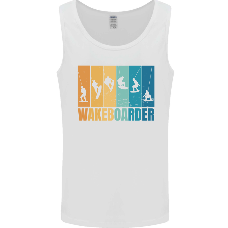 Wakeboarder Water Sports Wakeboarding Mens Vest Tank Top White