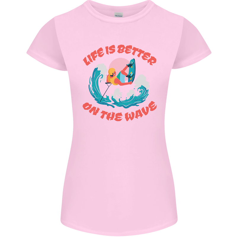 Wakeboarder Water Sports Wakeboarding Womens Petite Cut T-Shirt Light Pink