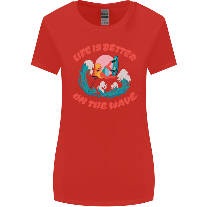 Wakeboarder Water Sports Wakeboarding Womens Wider Cut T-Shirt Red