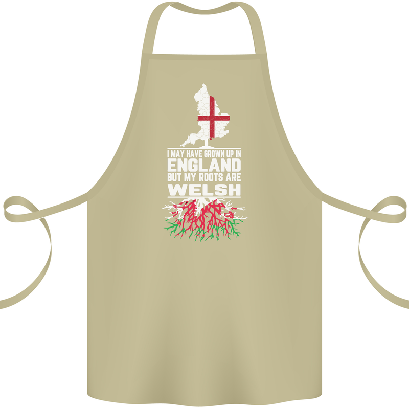 Wales My Roots Are Scottish Cotton Apron 100% Organic Khaki