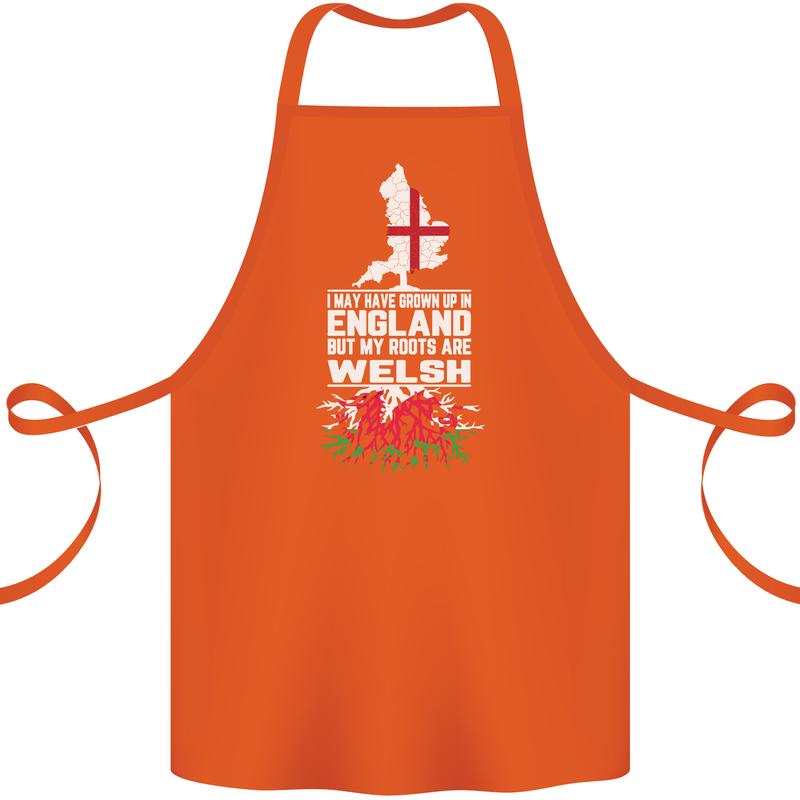 Wales My Roots Are Scottish Cotton Apron 100% Organic Orange