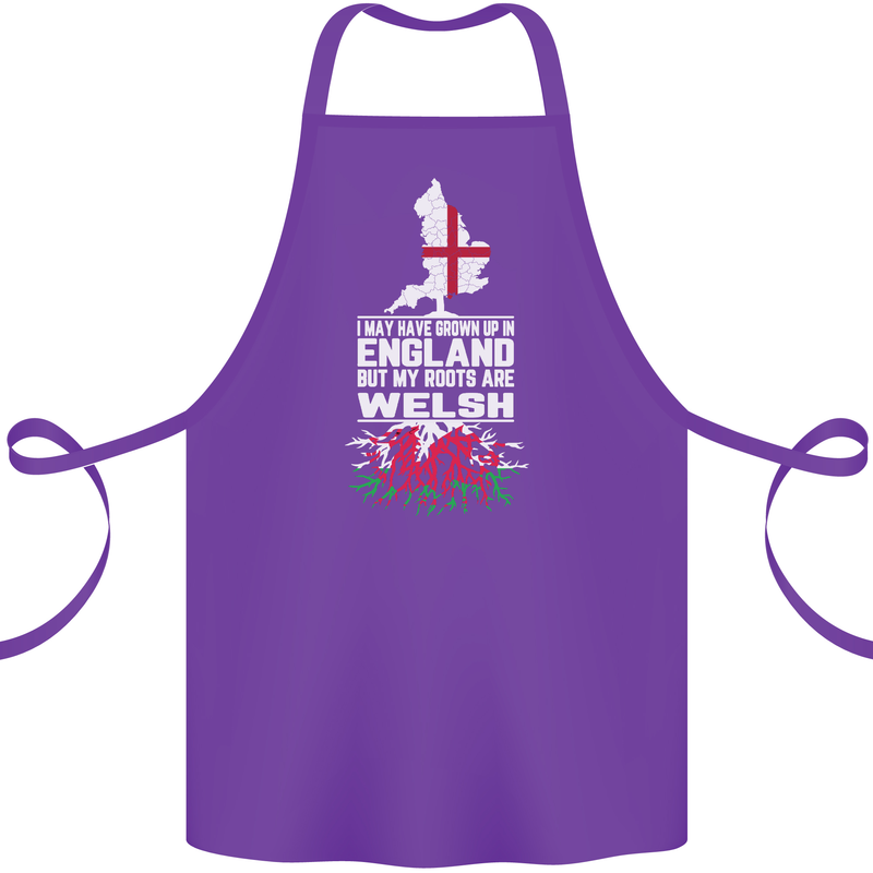 Wales My Roots Are Scottish Cotton Apron 100% Organic Purple