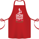 Wales My Roots Are Scottish Cotton Apron 100% Organic Red