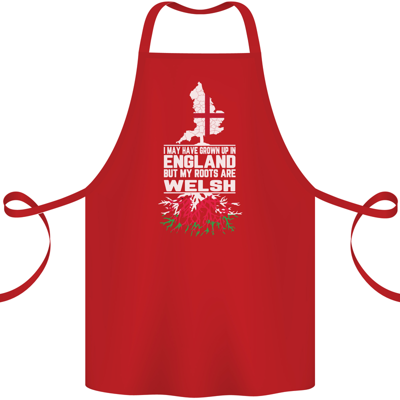 Wales My Roots Are Scottish Cotton Apron 100% Organic Red