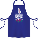 Wales My Roots Are Scottish Cotton Apron 100% Organic Royal Blue