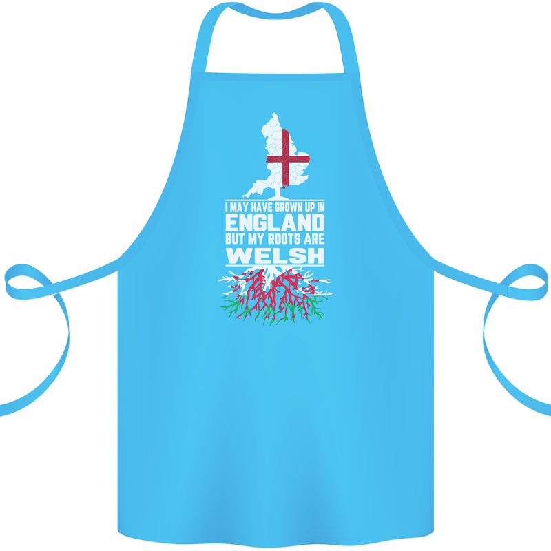 Wales My Roots Are Scottish Cotton Apron 100% Organic Turquoise