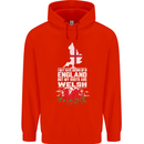 Wales My Roots Are Scottish Mens 80% Cotton Hoodie Bright Red