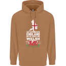 Wales My Roots Are Scottish Mens 80% Cotton Hoodie Caramel Latte