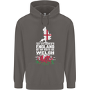 Wales My Roots Are Scottish Mens 80% Cotton Hoodie Charcoal