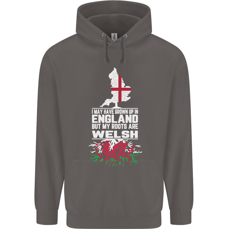 Wales My Roots Are Scottish Mens 80% Cotton Hoodie Charcoal