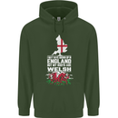 Wales My Roots Are Scottish Mens 80% Cotton Hoodie Forest Green