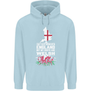 Wales My Roots Are Scottish Mens 80% Cotton Hoodie Light Blue