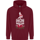 Wales My Roots Are Scottish Mens 80% Cotton Hoodie Maroon