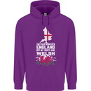 Wales My Roots Are Scottish Mens 80% Cotton Hoodie Purple