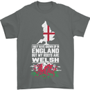 Wales My Roots Are Scottish Mens T-Shirt Cotton Gildan Charcoal