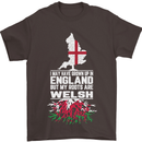 Wales My Roots Are Scottish Mens T-Shirt Cotton Gildan Dark Chocolate