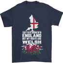 Wales My Roots Are Scottish Mens T-Shirt Cotton Gildan Navy Blue
