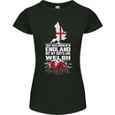 Wales My Roots Are Scottish Womens Petite Cut T-Shirt Black