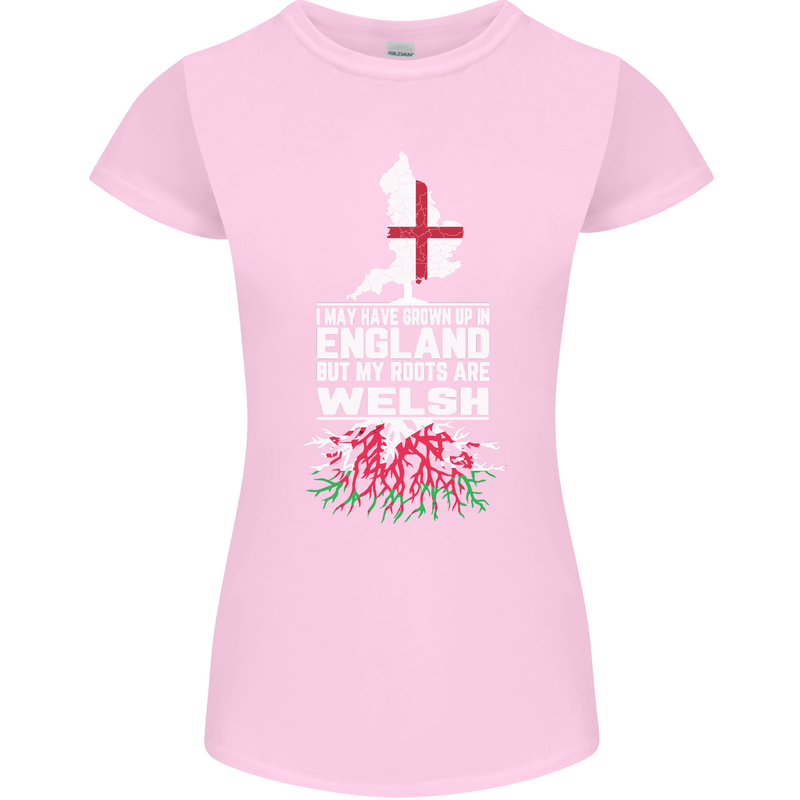 Wales My Roots Are Scottish Womens Petite Cut T-Shirt Light Pink